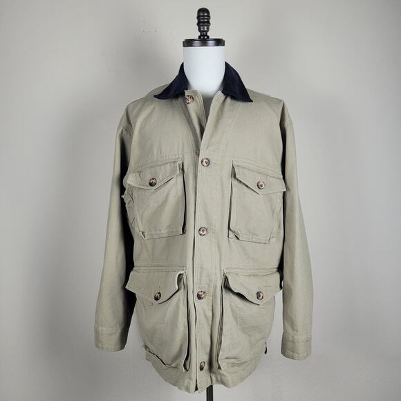 Duluth Trading Co Jacket Men Large Tall Tan Canvas Barn Chore Work Field Outdoor - Picture 1 of 8